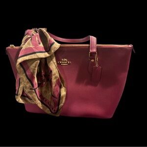 Coach Burgundy with matching scarf